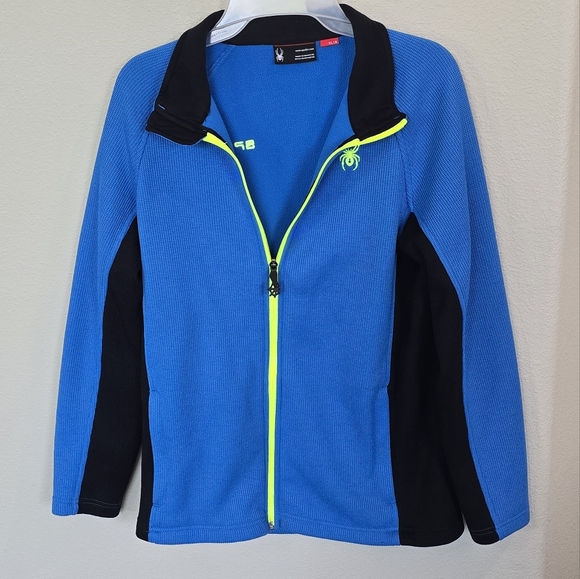 SPYDER Boys Constant Full Zip Stryke Sweater Jacket Blue Jacket XL 18 - Picture 4 of 16